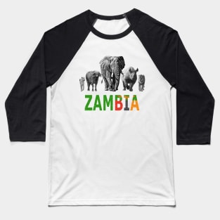 Zambia Wildlife Big Five for Zambia Safari Fans Baseball T-Shirt